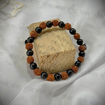 Rudraksha & Karungali Malai Bracelet - Govt. Certified