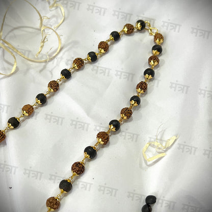 Rudraksha Karungali Malai Gold Plated Necklace - Certified