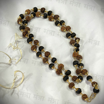 Rudraksha Karungali Malai Gold Plated Necklace - Certified