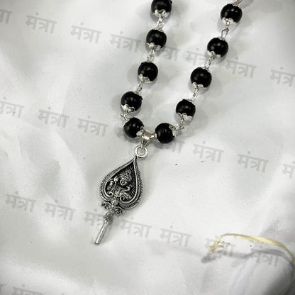 Murugan Vel Karungali Malai Silver Plated Necklace - Certified