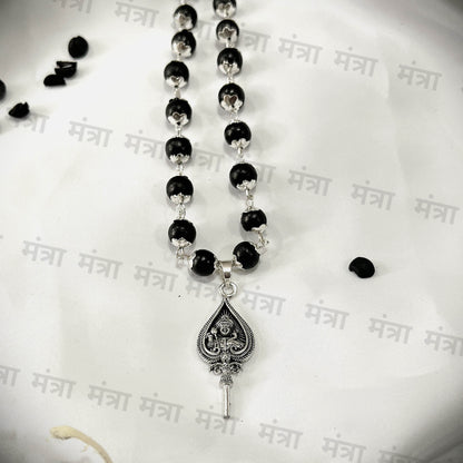 Murugan Vel Karungali Malai Silver Plated Necklace - Certified