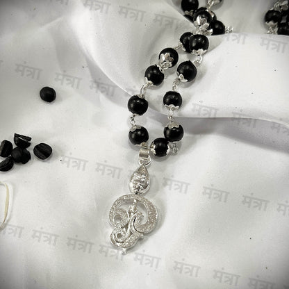 Vel Karungali Malai Silver Plated Necklace - Certified