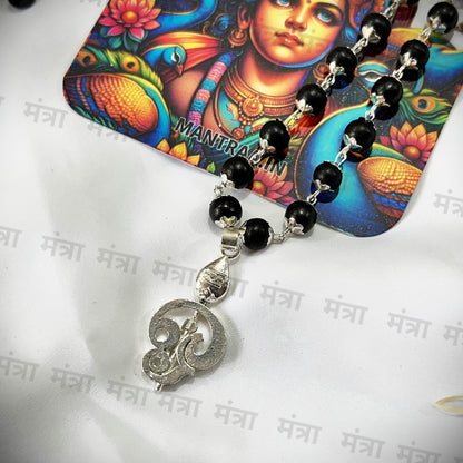 Vel Karungali Malai Silver Plated Necklace - Certified