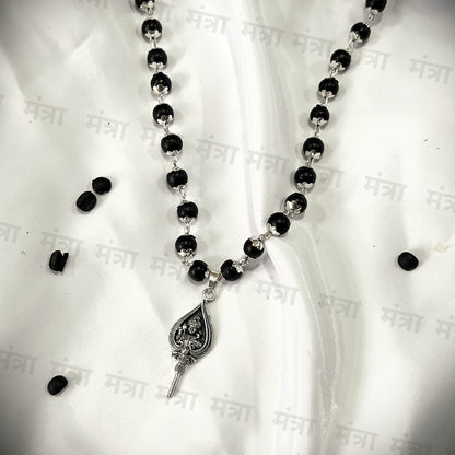 Murugan Vel Karungali Malai Silver Plated Necklace - Certified