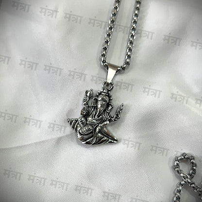 Ganesh Ji Peace Necklace - Silver Plated