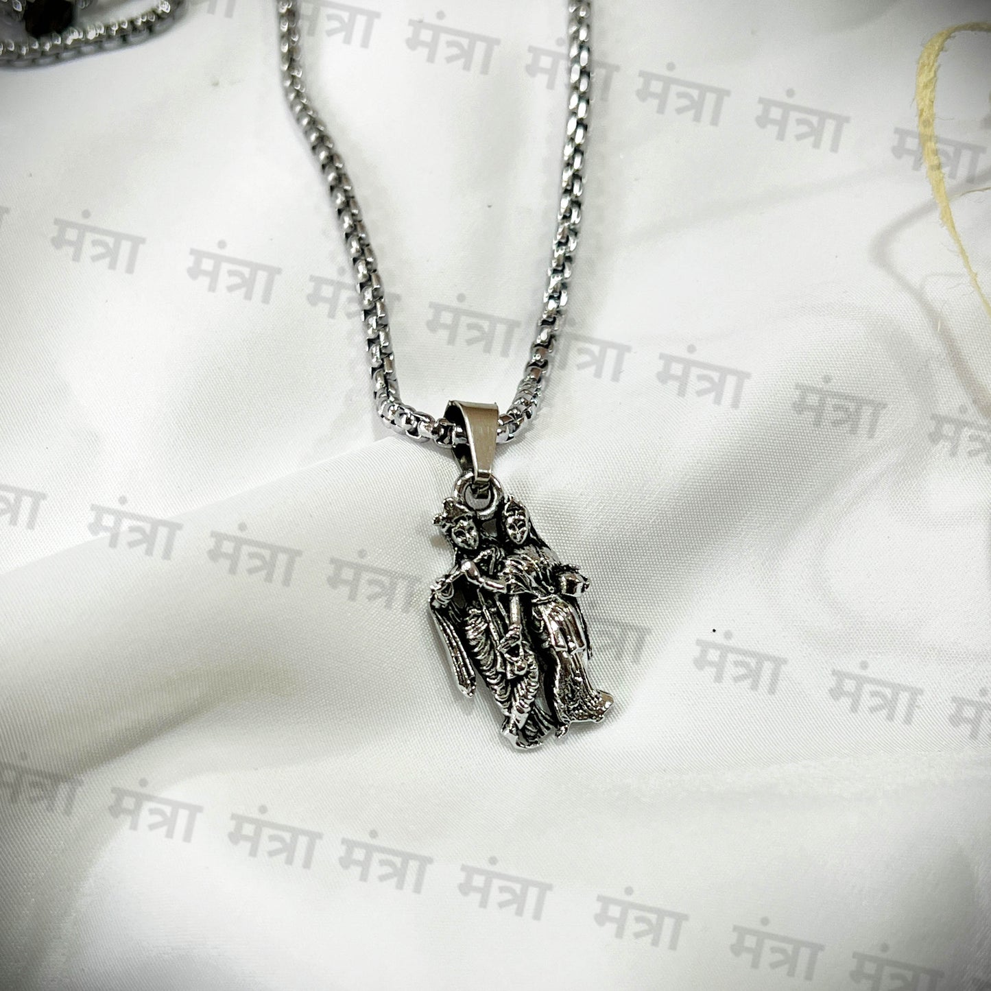 RadhaKrishna Necklace - Silver Plated