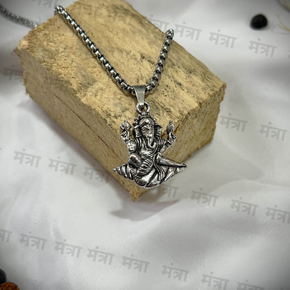 Ganesh Ji Peace Necklace - Silver Plated