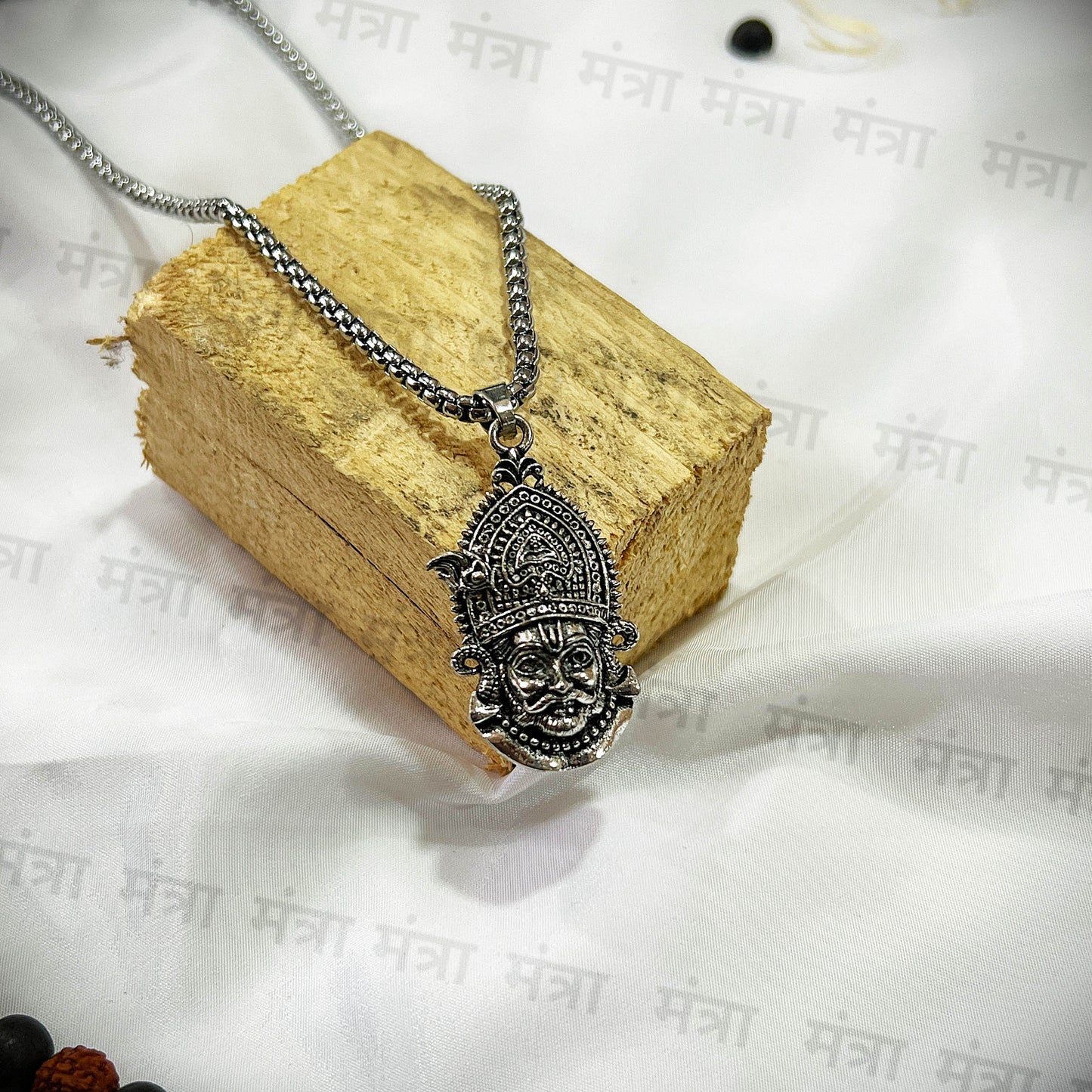Khatu Shyam Baba Necklace-Silver Plated