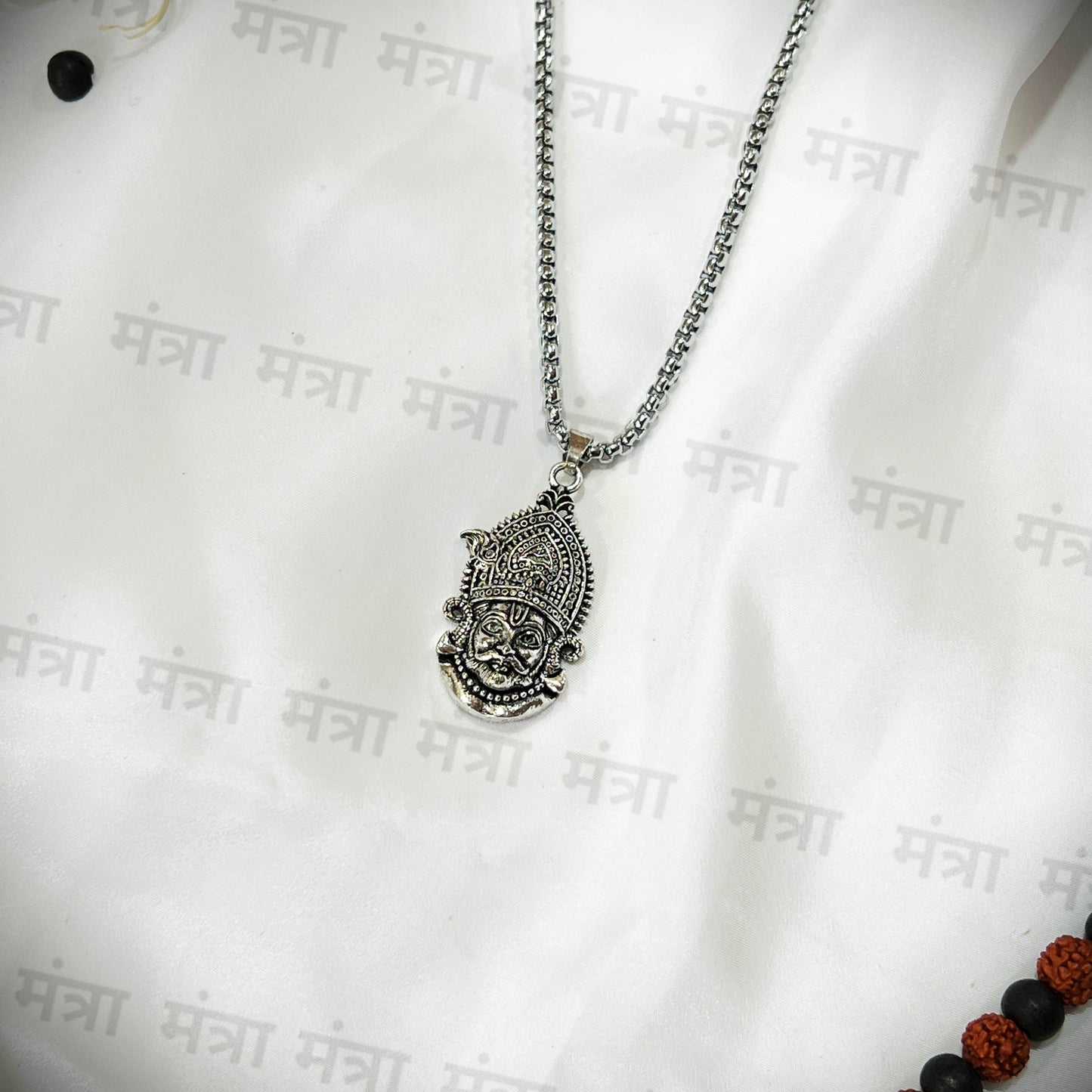 Khatu Shyam Baba Necklace-Silver Plated