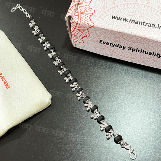 Karungali Ghunghroo Bracelet- Silver Plated