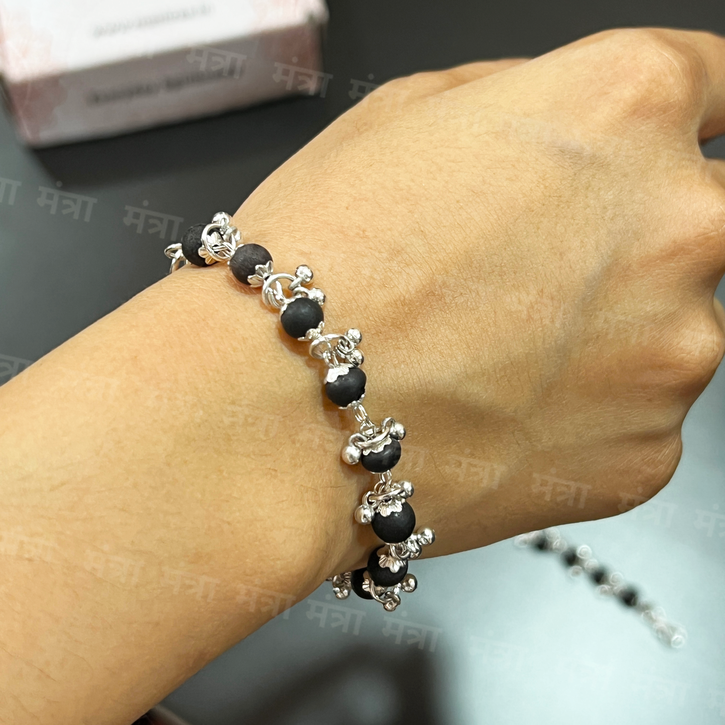 Karungali Ghunghroo Bracelet- Silver Plated