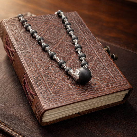 Original Karungali Bead Necklace - Silver Plated