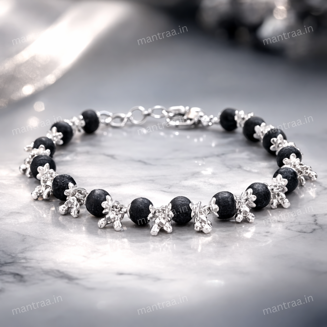 Karungali Ghunghroo Bracelet - Silver Plated