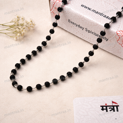 Karungali Malai Silver Plated Cap Necklace- Certified
