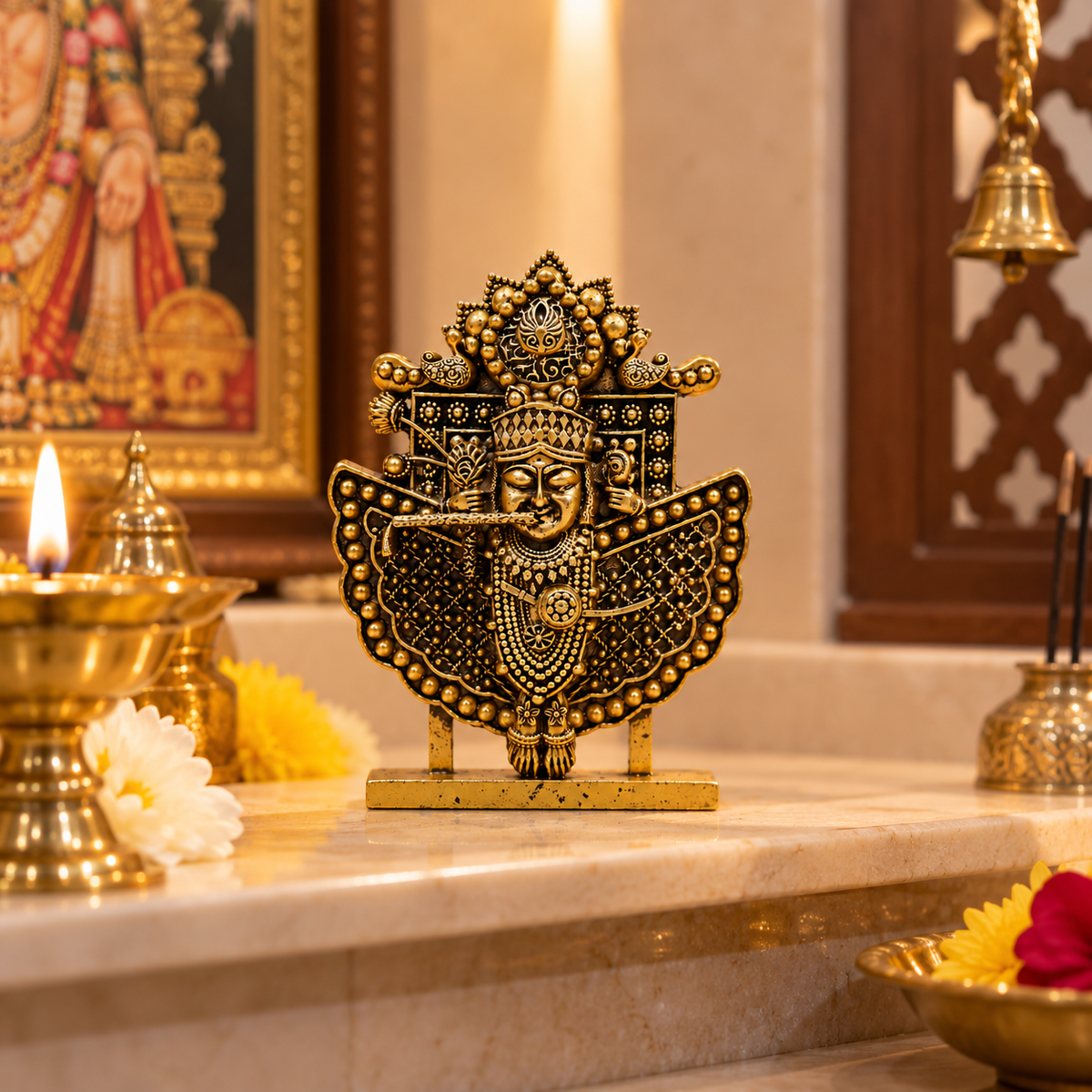 Sanwariya Seth Ji Murti - Gold Plated