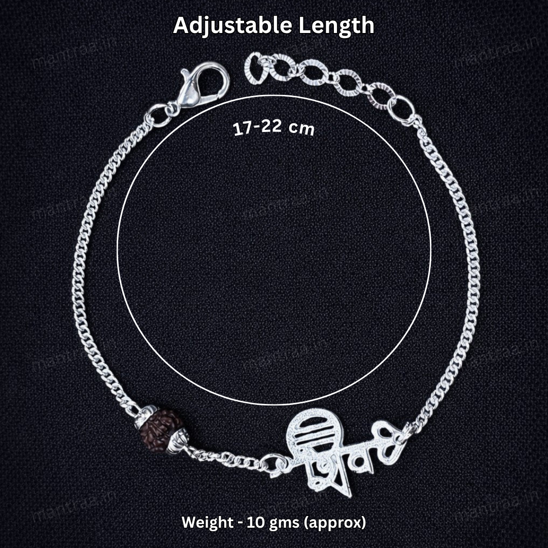 Shiv Om Rudraksha Bracelet Combo – Silver Plated