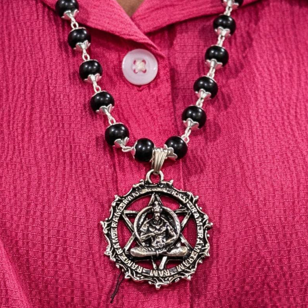 Shri Hanuman Karungali Mala with Silver Plated Pendant