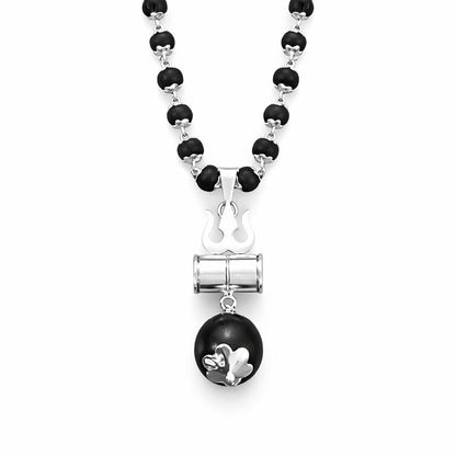 Shiv Trishul Karungali Necklace - Silver Plated